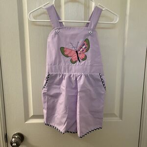 The Beaufort Bonnet Company TBBC Ruthie Romper Butterfly Appliqué Size 8 NWT